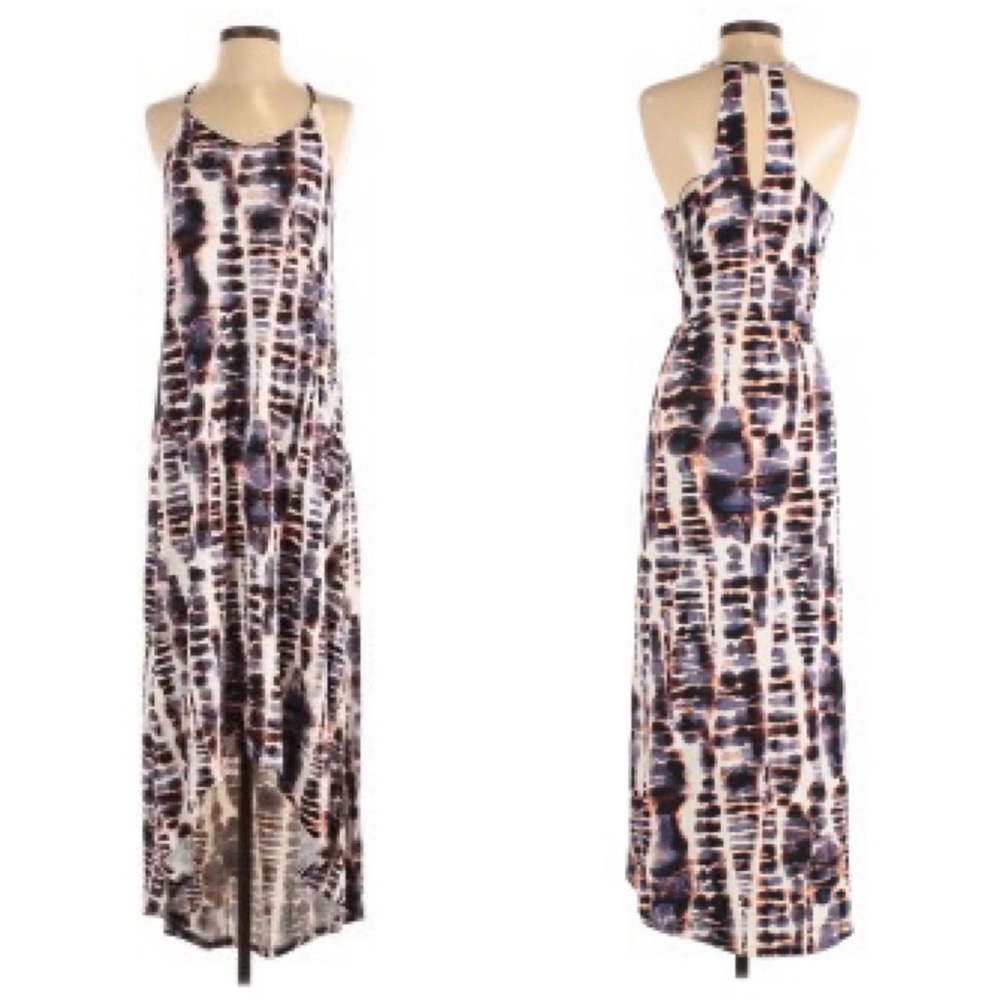 Nicole Miller tie dye high low maxi dress
